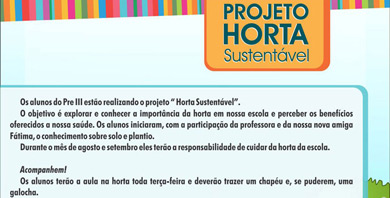 Projeto Infantil - Horta Sustentável